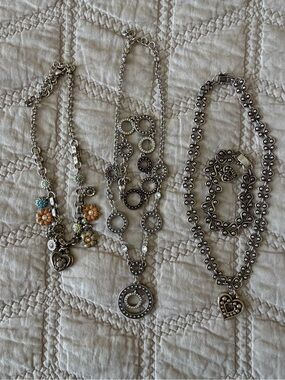 Brighton Jewelry Lot 5 items total - 3 necklaces 2 bracelets matching pieces
